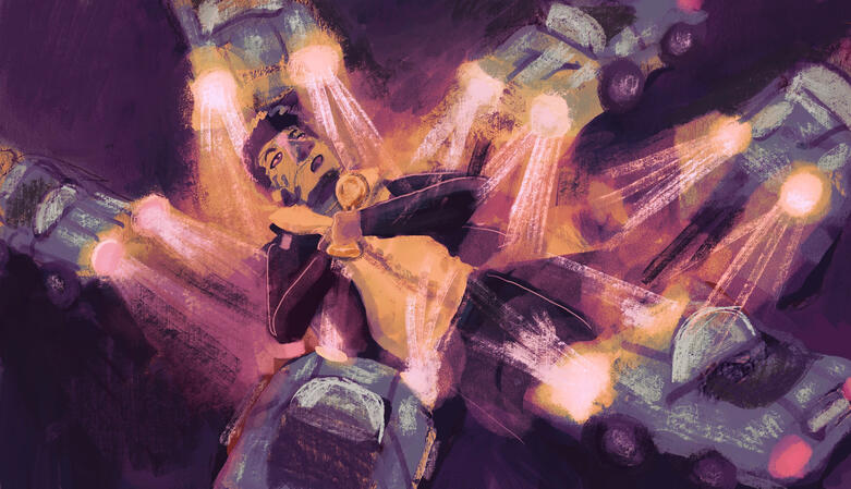 Fall to Fame - James Dean, 2024, Digital, 8x11,